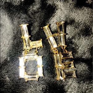 Gold/diamond LOVE earrings